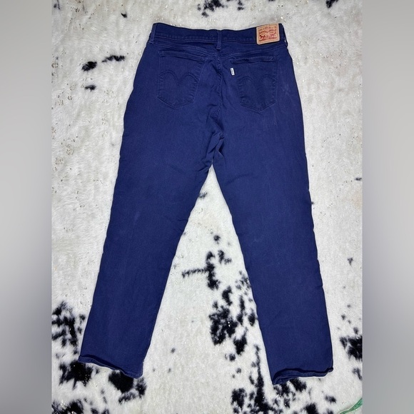 Levi’s 505 Blue Straight Leg Mid Rise Stretch Denim Jeans Size 31 - Picture 8 of 9